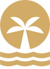 Venice Gold logo with gold palm tree and wave design