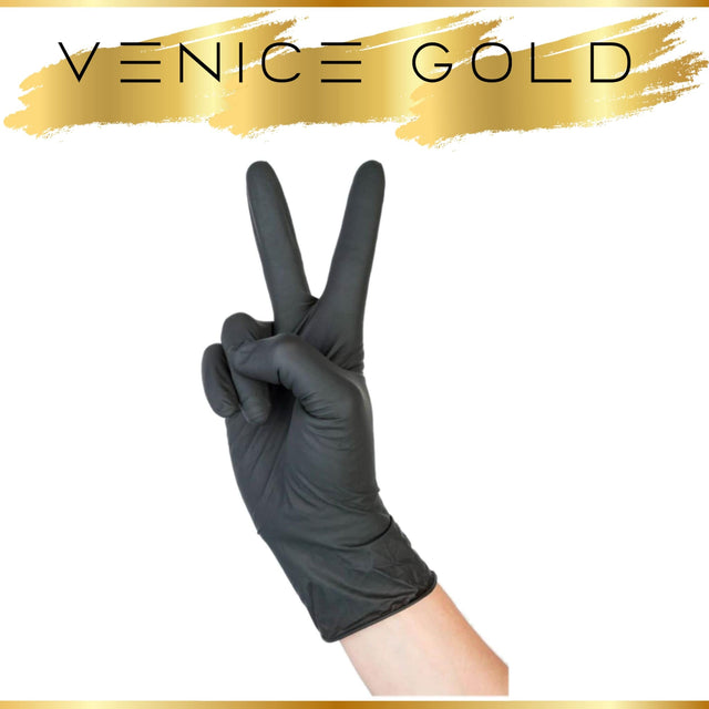 Venice Gold sunless self tanning glove worn on hand for mess-free application