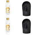 Venice Gold classic bundle featuring two Self Tanner bottles and two black self-tanning applicator mitts for streak-free face and body tanning
