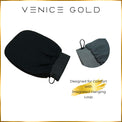 Venice Gold exfoliating mitt designed for comfort with an integrated hanging loop.