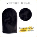 Venice Gold black velvet self tanning applicator mitt featuring a luxuriously soft velvet texture for smooth, streak-free application.
